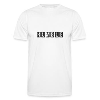 Humble - Demütig - T-shirt sport Homme - blanc - Devant - AI Model Male 178 dark (178cm)