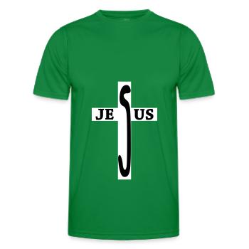 Jesus / Christianity / Catholic - Men's Functional T-Shirt - kelly green - Front - AI Model Male 178 dark (178cm)