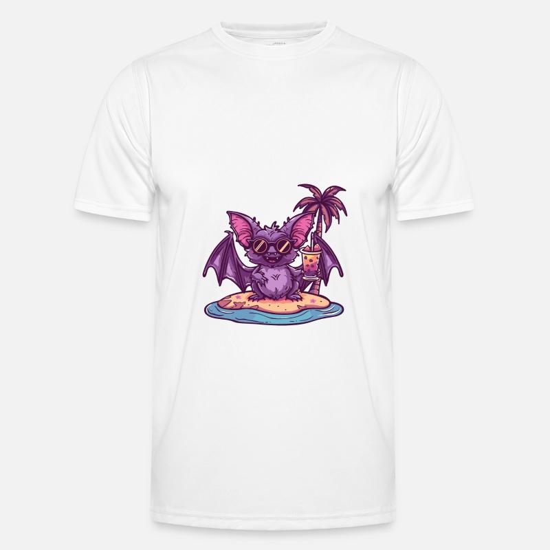 Bat Summer Beach Comic - Men's Functional T-Shirt - white