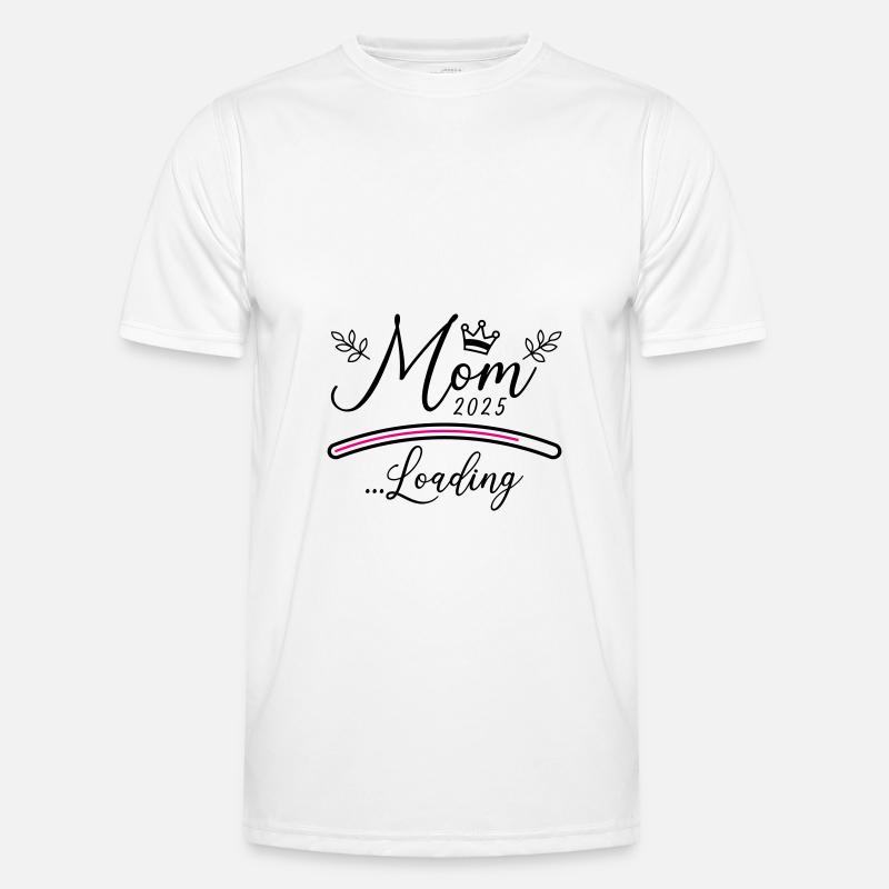 Mom 2025 Loading Mom Saying - Men's Functional T-Shirt - white