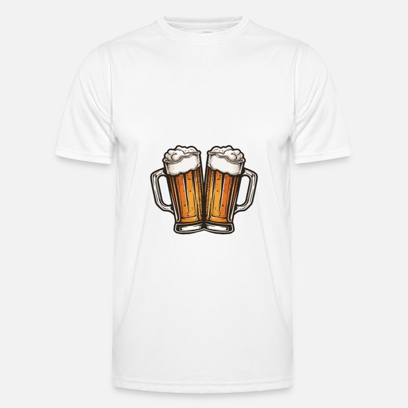 Bierkrug Bier Anstoßen Männer Funktions-T-Shirt