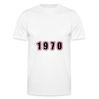 1970 Année Anniversaire - T-shirt sport Homme - blanc - Devant - AI Model Male 178 dark (178cm)