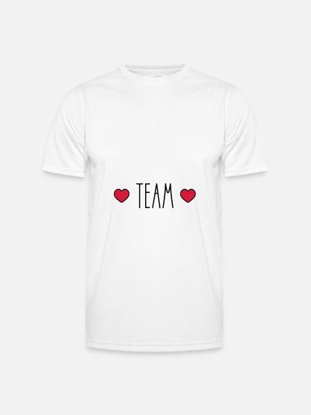 Team Herz - Männer Funktions-T-Shirt - Weiß