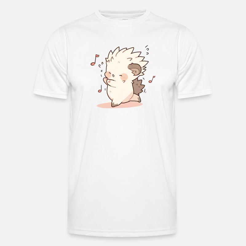 Cute hedgehog dancer - Men's Functional T-Shirt - white