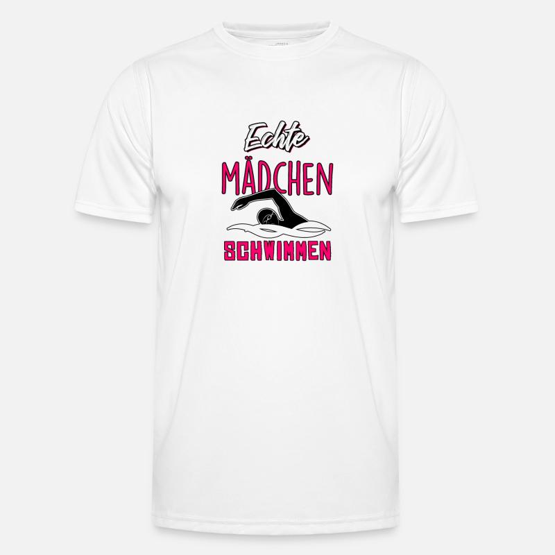 Echte Mädchen schwimmen Männer Funktions-T-Shirt