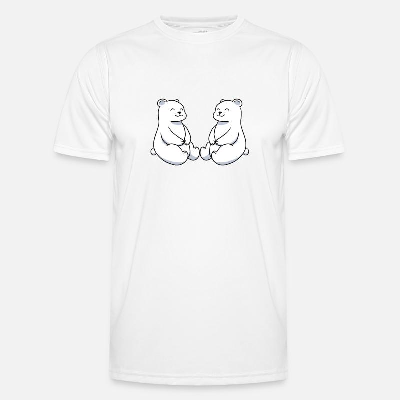 Polarbär Eisbär Freunde - Männer Funktions-T-Shirt - Weiß
