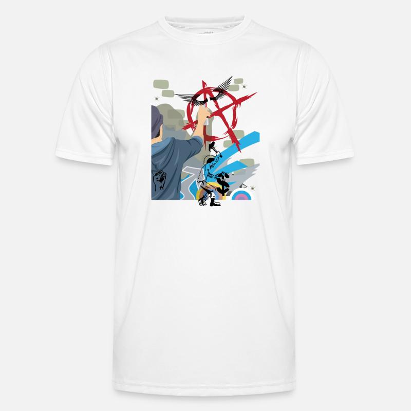 Anarchy punk graffiti - Men's Functional T-Shirt - white