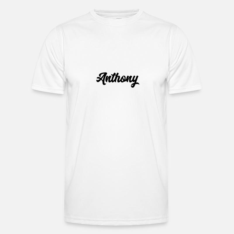 Anthony Custom Text Nom d’anniversaire T-shirt sport Homme