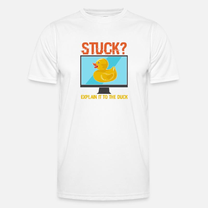 PROGRAMMING: Explain It To The Duck - Men's Functional T-Shirt - white