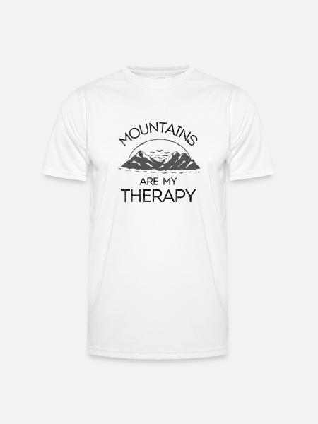 Mountains Are My Therapy - Men's Functional T-Shirt - white