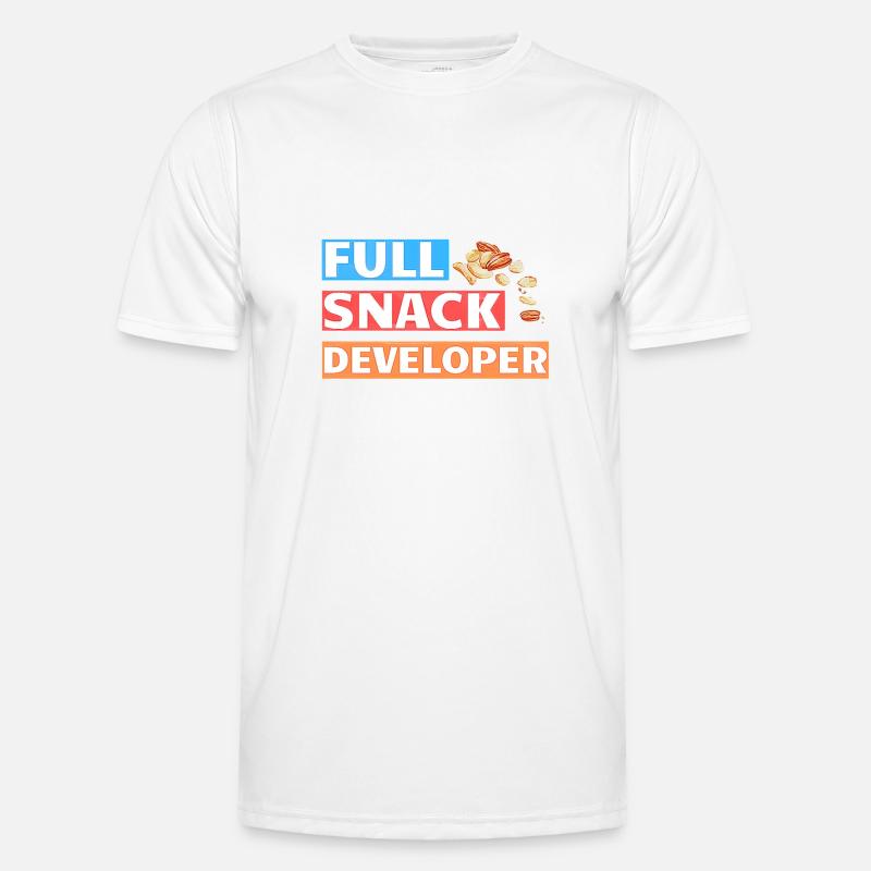 FULL SNACK DEVELOPER - DEVELOPER PUN - Men's Functional T-Shirt - white