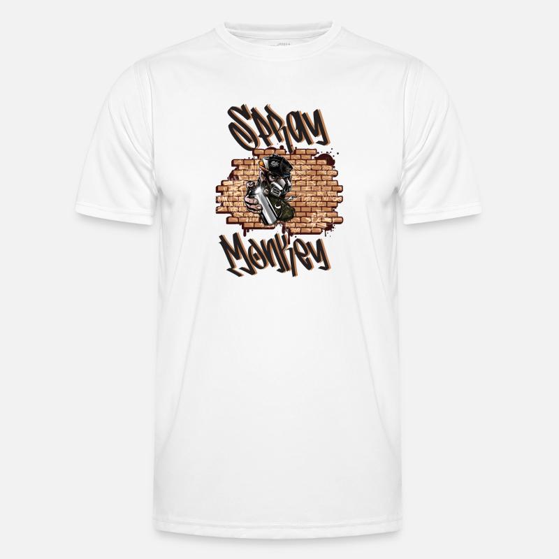 Spray Monkey Graffiti - Men's Functional T-Shirt - white