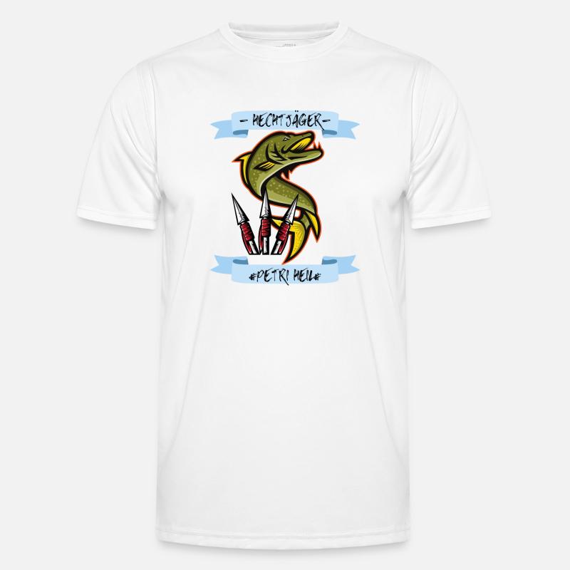 Hechtjäger Angler des Jahres - Männer Funktions-T-Shirt - Weiß