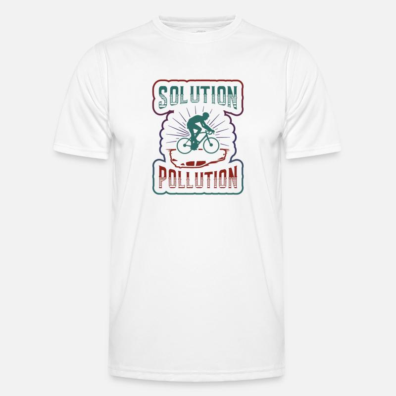 Polution Solution Umweltschutz Radfahren. - Männer Funktions-T-Shirt - Weiß