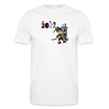 Funny Elf Gas Pump - Hilarious Funny Christmas - Men's Functional T-Shirt - white - Front - AI Model Male 178 dark (178cm)
