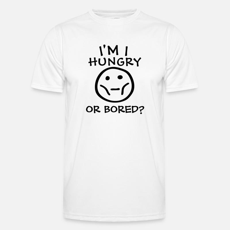 Bin ich hungrig oder gelangweilt - Männer Funktions-T-Shirt - Weiß