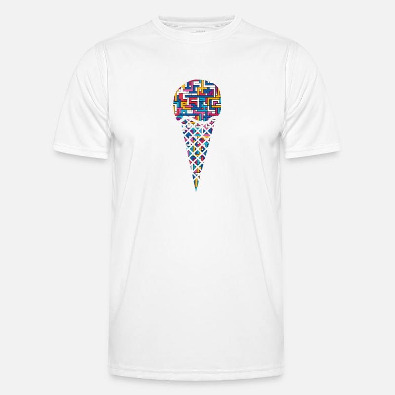 Eis Eiskugel Eiswaffel - Männer Funktions-T-Shirt - Weiß