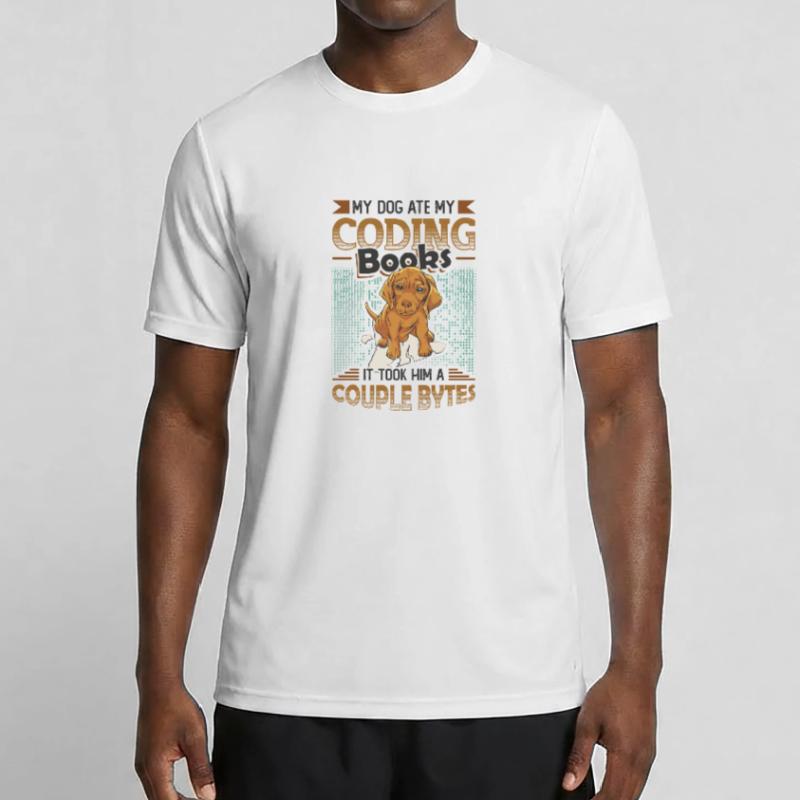 Dog Bytes Code Computer Joke Programmation T-shirt sport Homme