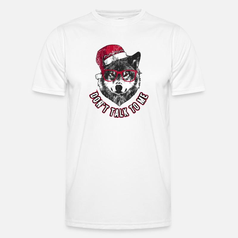 Ne me parle pas - Grumpy Christmas Wolf T-shirt sport Homme