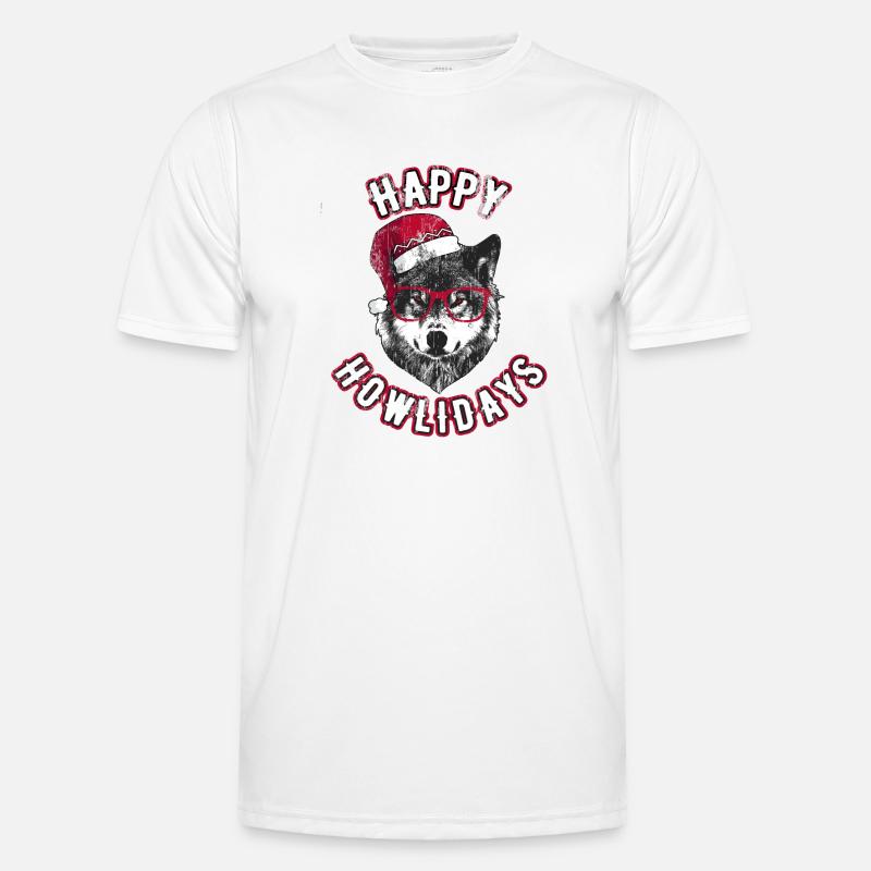Happy Howlidays – Grumpy Christmas Wolf Männer Funktions-T-Shirt