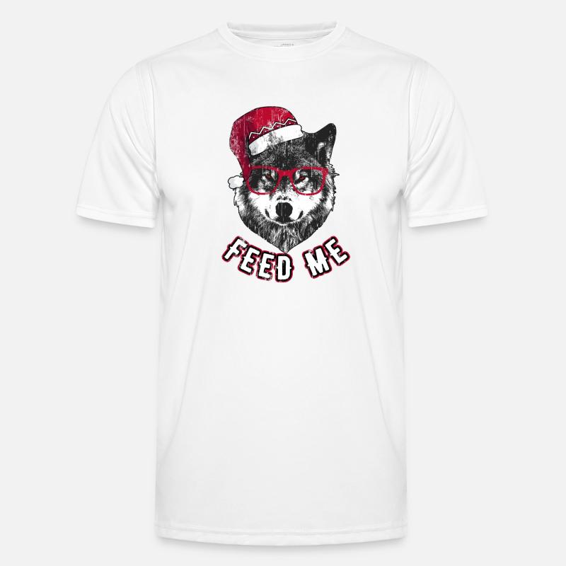 Feed Me – Grumpy Christmas Wolf Männer Funktions-T-Shirt