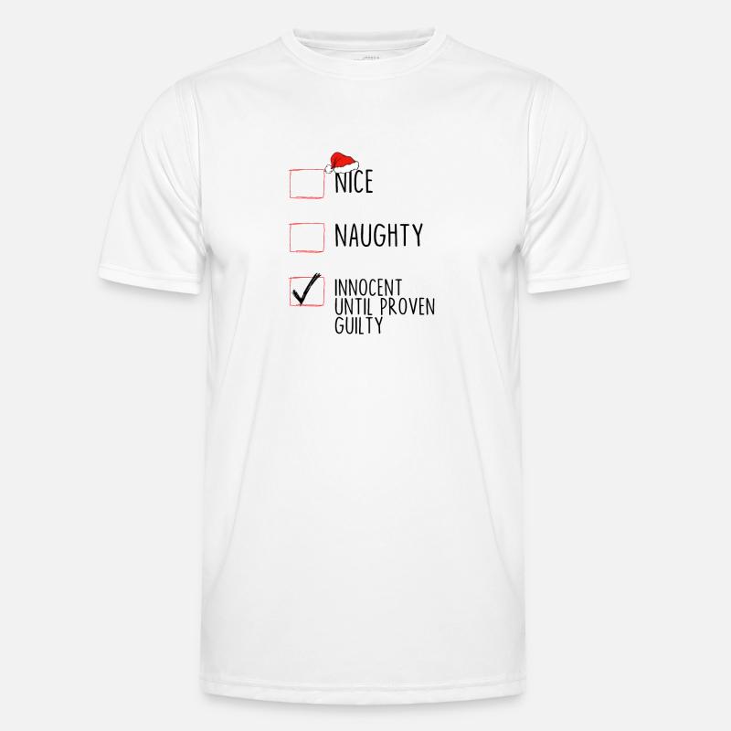 Nice Naughty Innocent Until Proven Guilty Men's Functional T-Shirt
