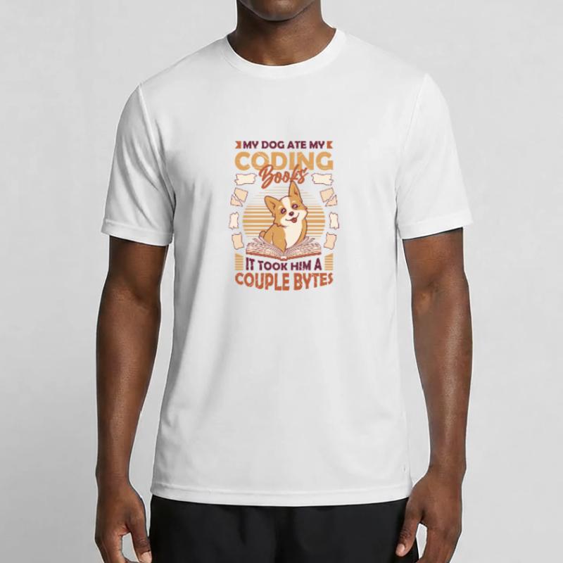 Dog Bytes Code Computer Joke Programmation T-shirt sport Homme