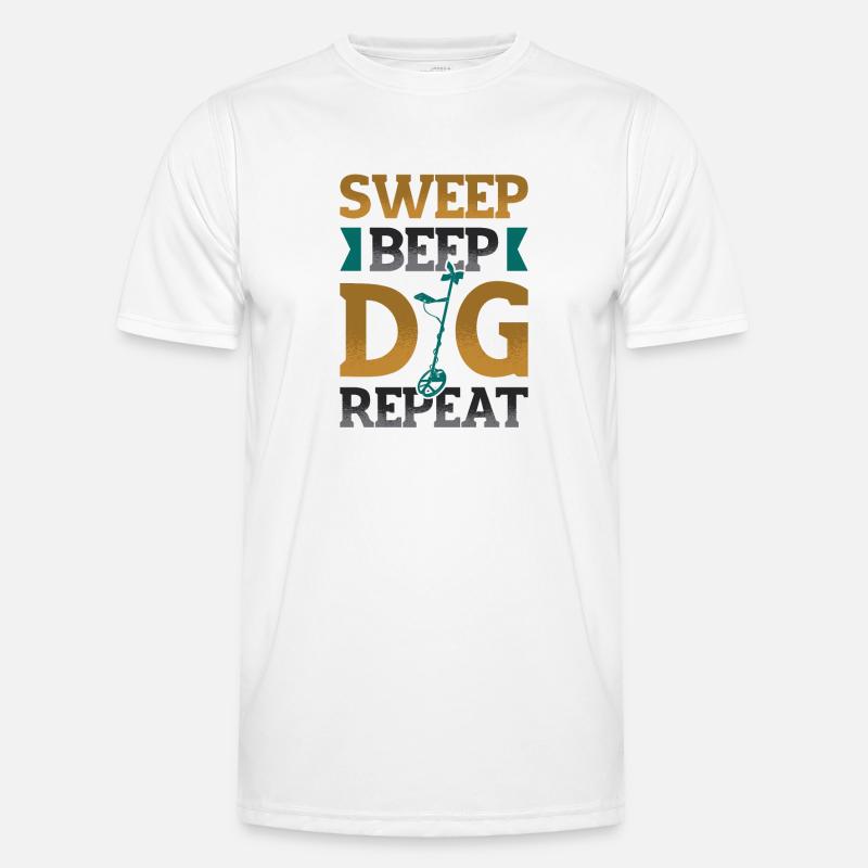 Sweep Beep Dig Repeat Treasure Hunt Metal Men's Functional T-Shirt