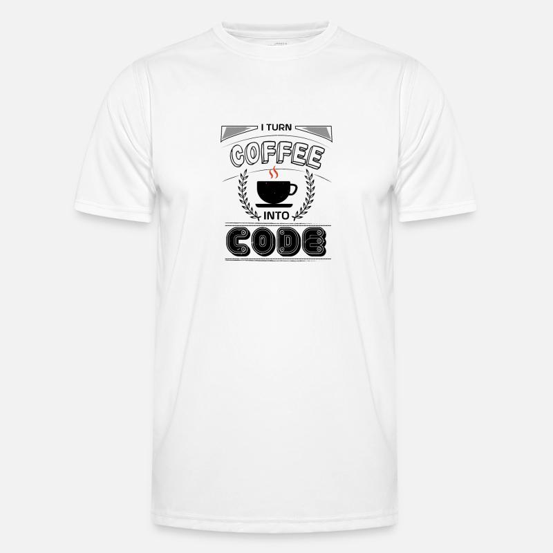 ICH VERWANDLE KAFFEE IN CODE Männer Funktions-T-Shirt