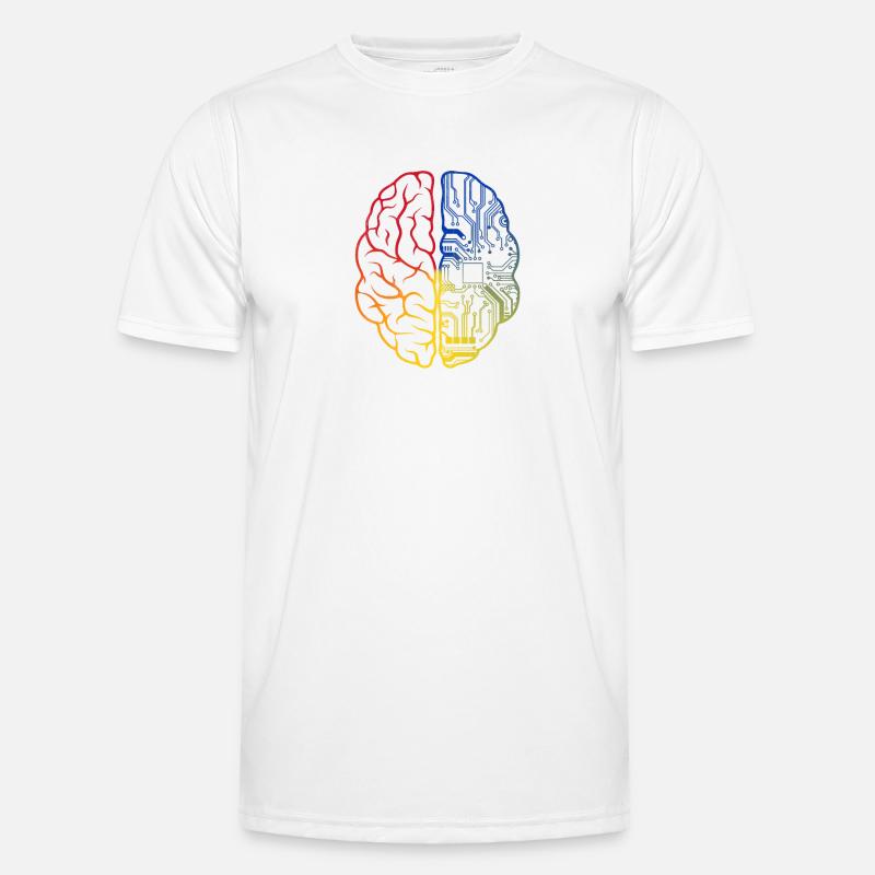 Programmeur Codeur - Développeur Programmation Cerveau - T-shirt sport Homme - blanc