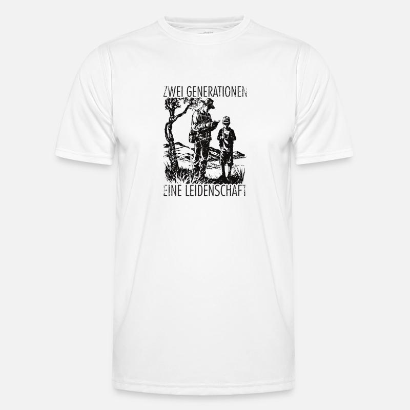 Zwei Generationen Eine Leidenschaft - Männer Funktions-T-Shirt - Weiß