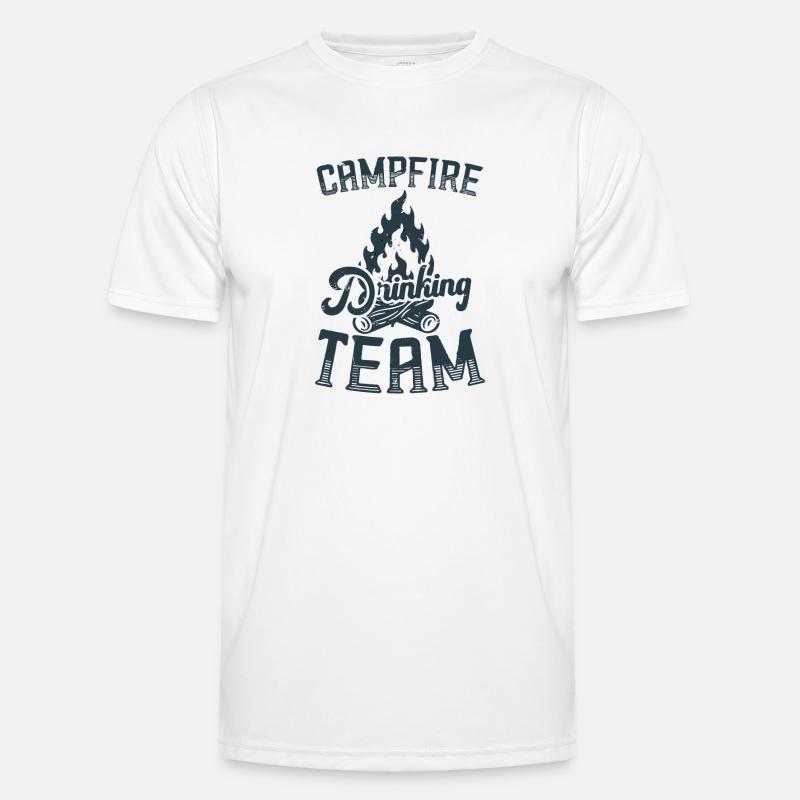 Campfire Drinking Team Camping Camper - Men's Functional T-Shirt - white