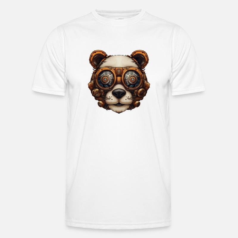 Steampunk Panda Bär Geschenk Steampunk - Männer Funktions-T-Shirt - Weiß