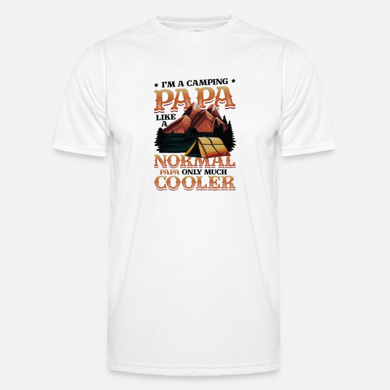 Camping Papa, campfire - Men's Functional T-Shirt - white