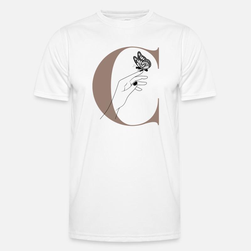 letter C magic butterfly - Men's Functional T-Shirt - white