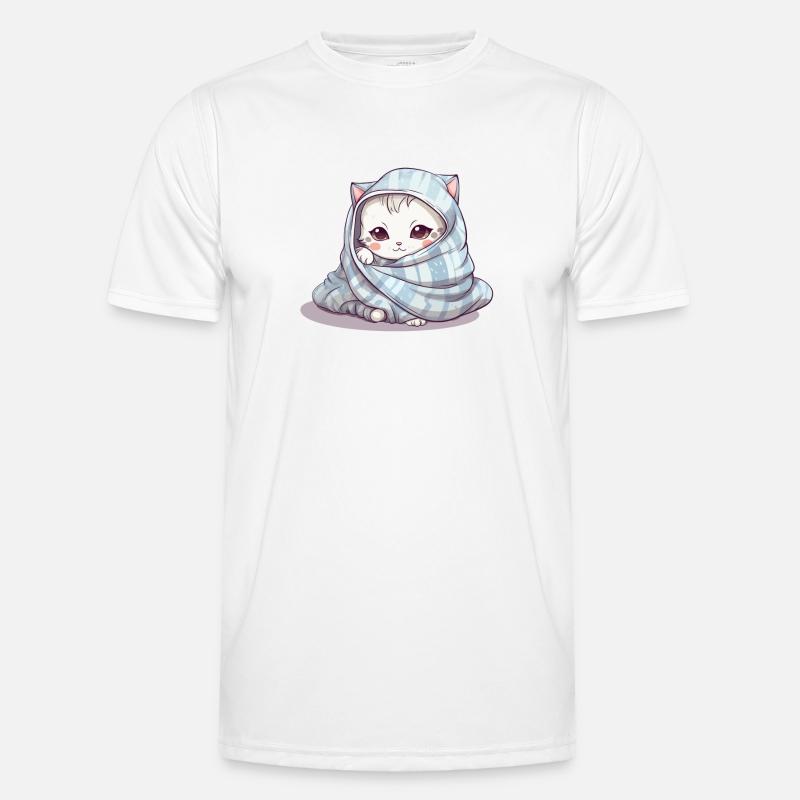 Mignon propriétaire de chat câlin endormi T-shirt sport Homme
