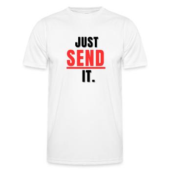 Just Send it - MTB - Men's Functional T-Shirt - white - Front - AI Model Male 178 dark (178cm)