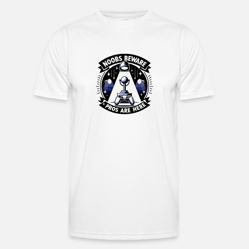 Noobs Beware Pros Are Here - Men's Functional T-Shirt - white