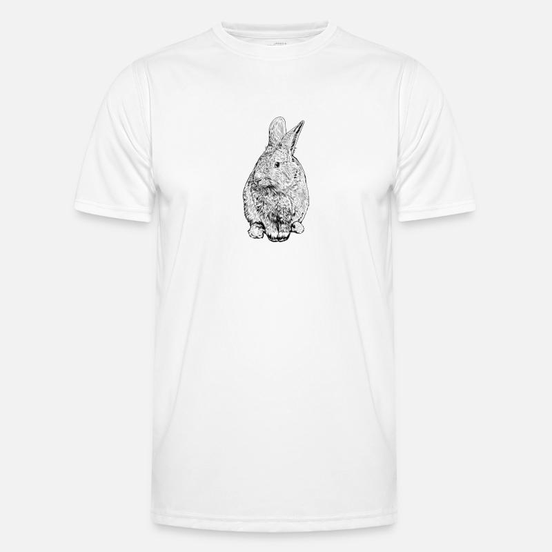 Line Drawing - Rabbit Men's Functional T-Shirt