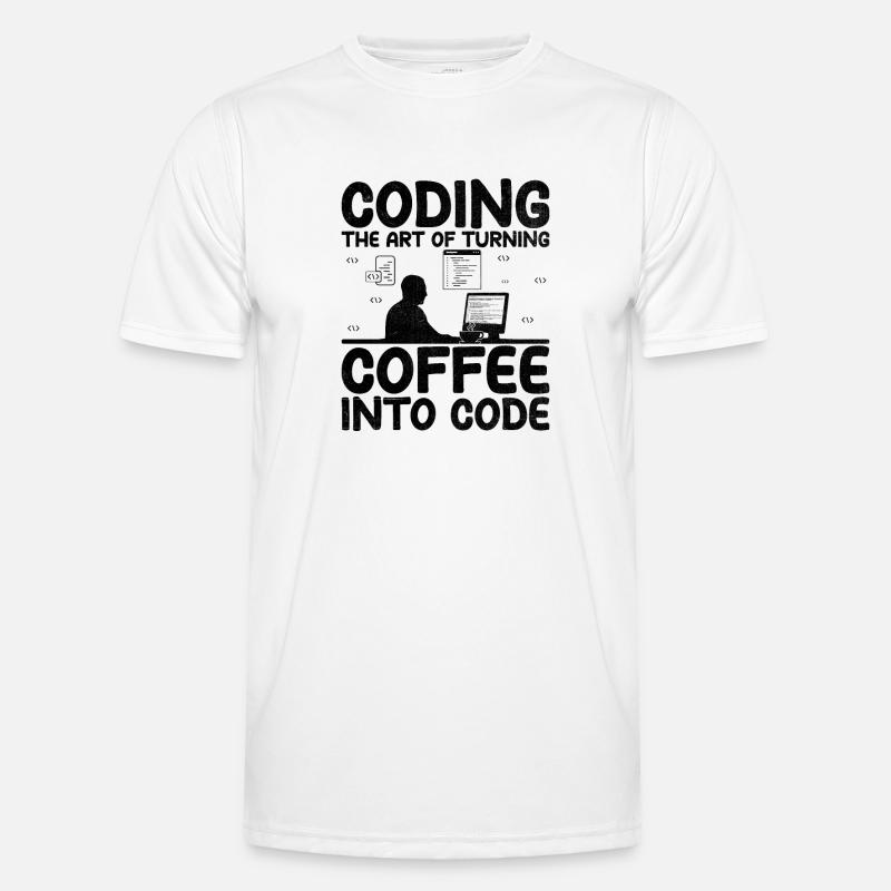 Café Codage Programmeur Codeur Développeur Nerd Coff T-shirt sport Homme