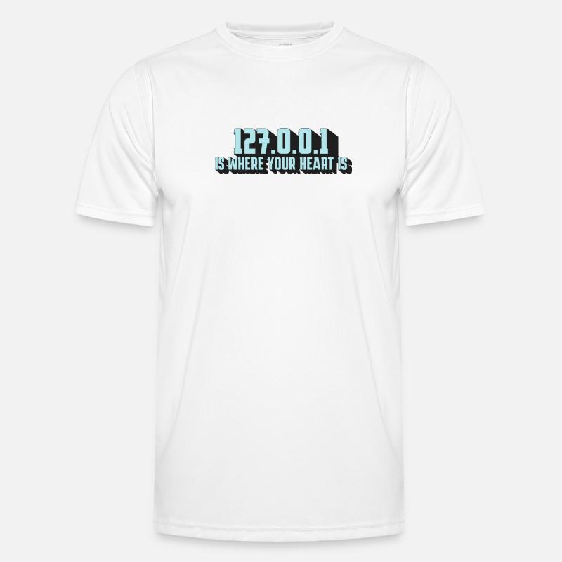 Heart is 127.0.0.1 – Programmer's Pride - Men's Functional T-Shirt - white