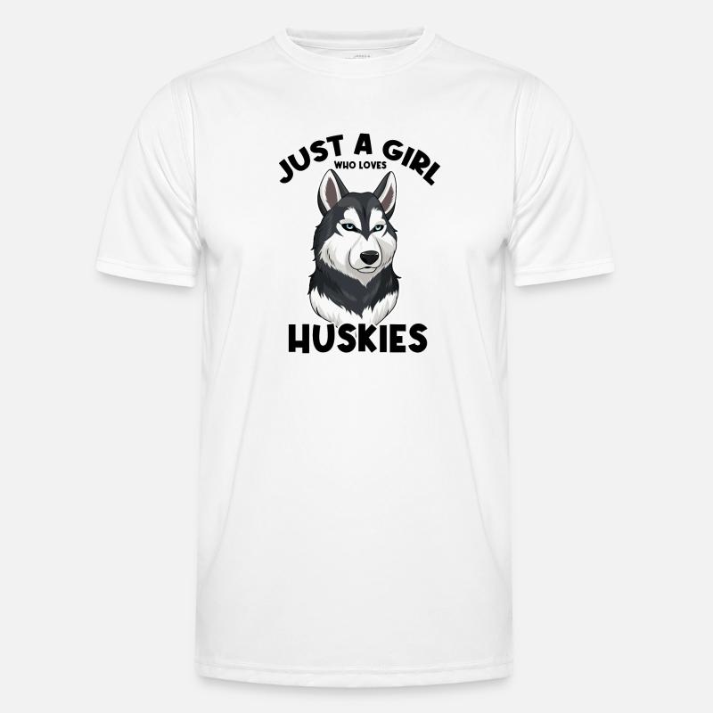 Nur ein Mädchen, das Huskys liebt Männer Funktions-T-Shirt
