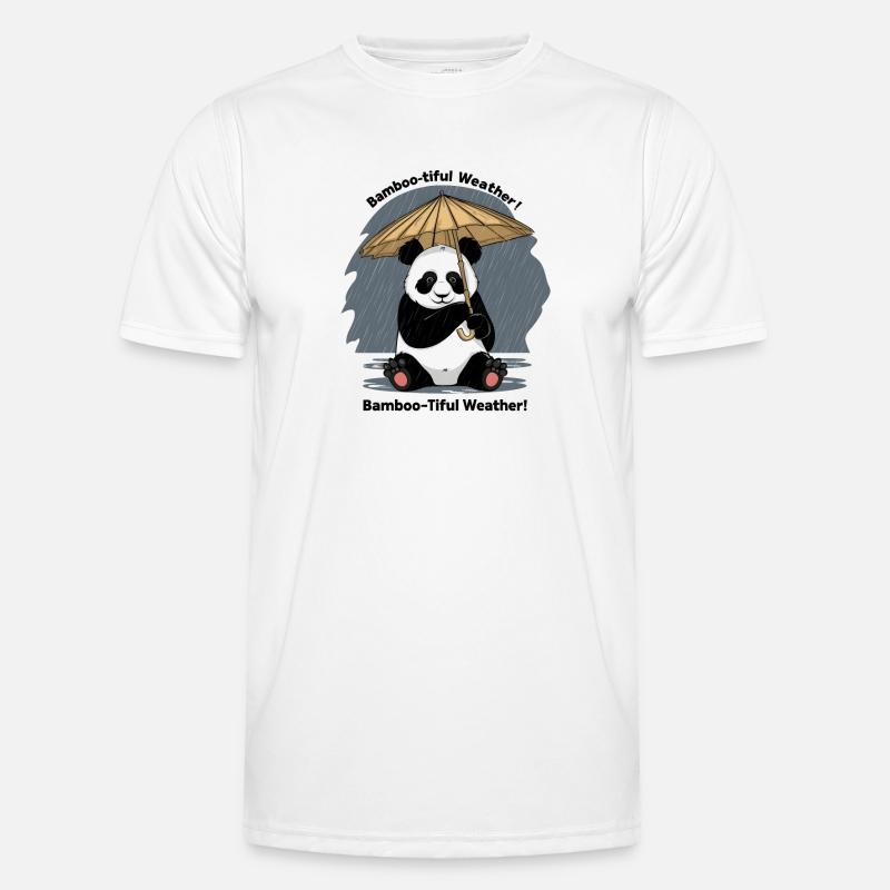 Panda mit Bambusschirm Bambus-Tiful Wetter! Männer Funktions-T-Shirt