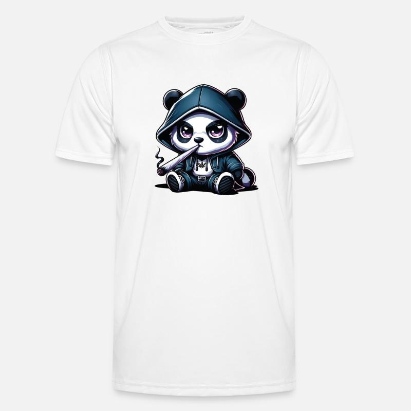 Kiffer-Panda Männer Funktions-T-Shirt