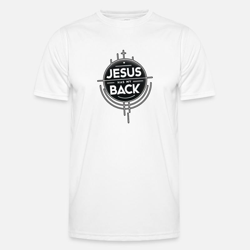 Jesus Has My Back 19 - Männer Funktions-T-Shirt - Weiß