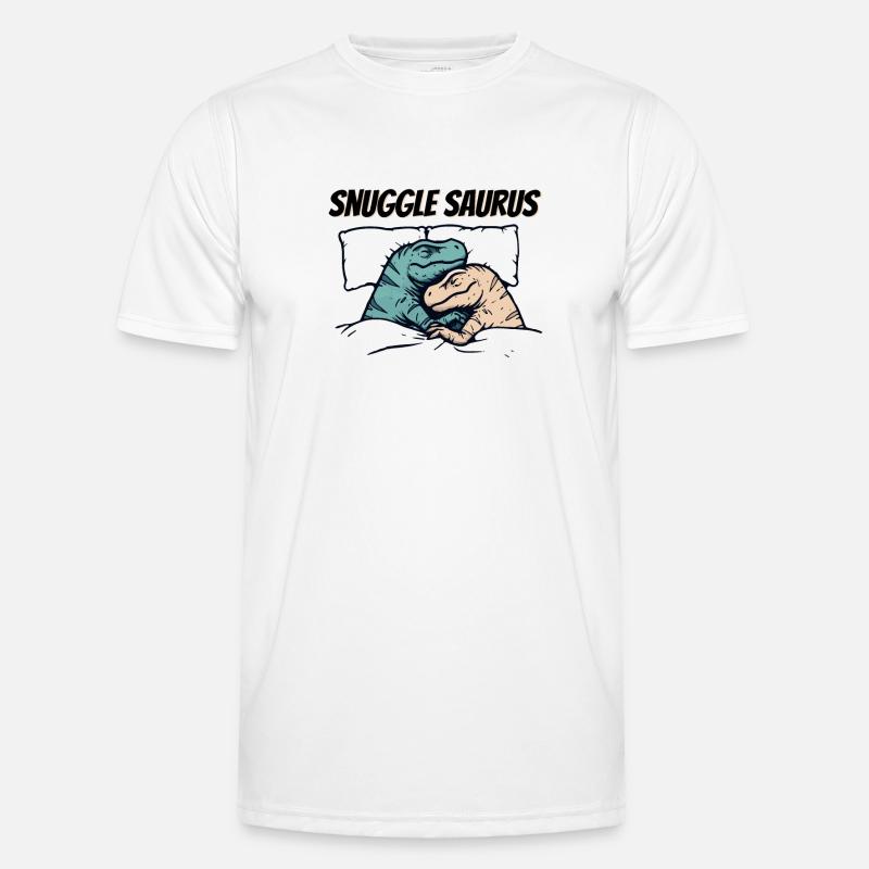 Funny Sleeping Dinosaur Cuddle Saurus - Men's Functional T-Shirt - white