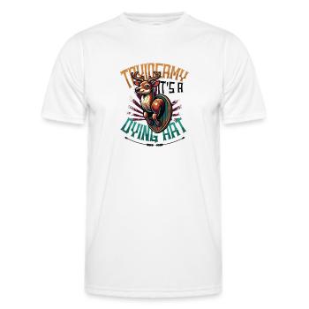 Taxidermy It's A Dying Art Deer Motif - Men's Functional T-Shirt - white - Front - AI Model Male 178 dark (178cm)