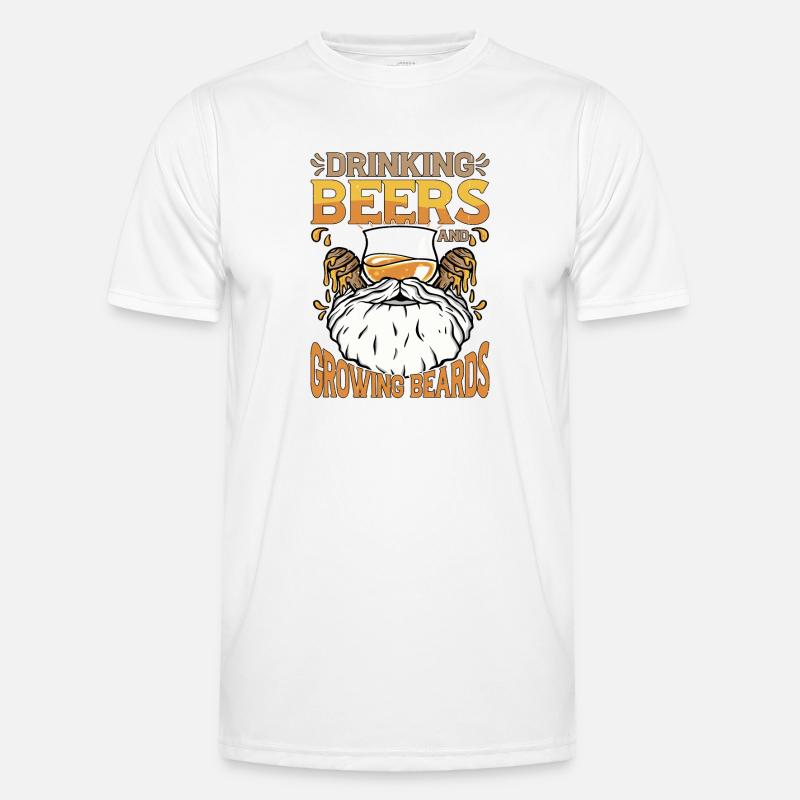 Drinking Beers And Growing Beards - Men's Functional T-Shirt - white