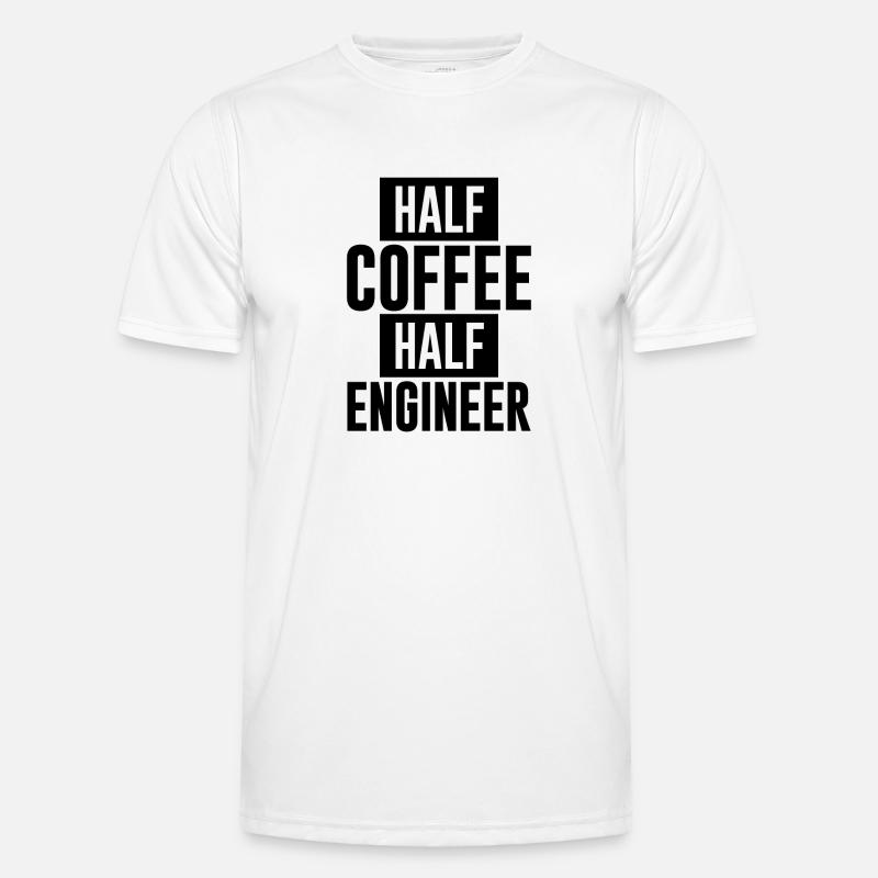Half Coffee Half Engineer - Men's Functional T-Shirt - white