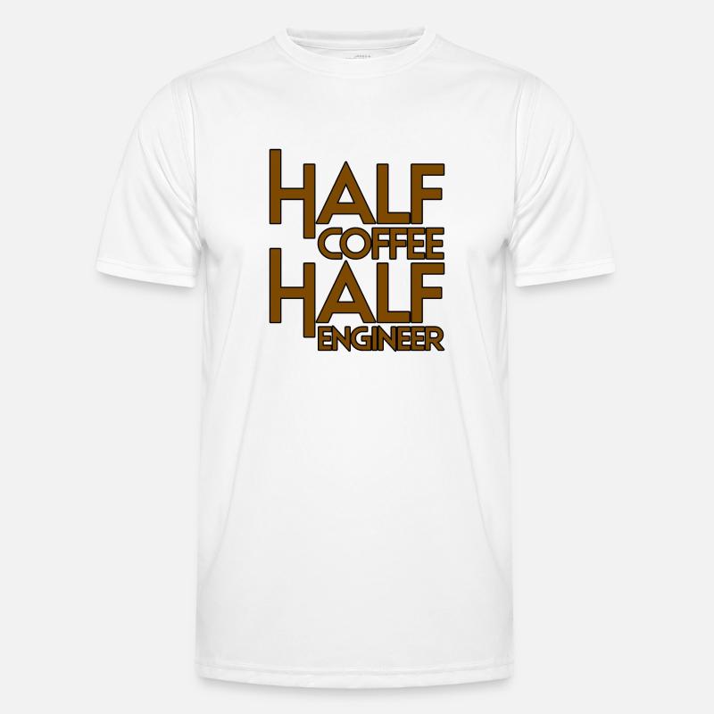 Half Coffee Half Engineer 3 - Männer Funktions-T-Shirt - Weiß